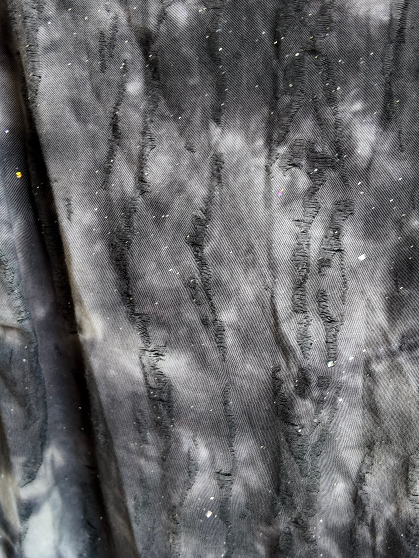 Distressed Mesh Layered Dress in Cosmic Grey