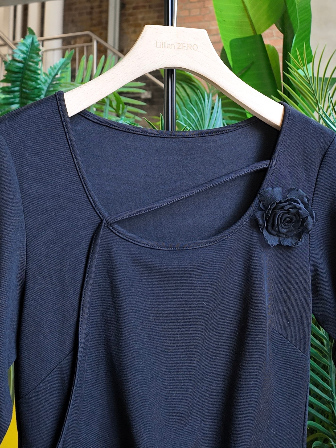 Asymmetric Ruched Dress in Black