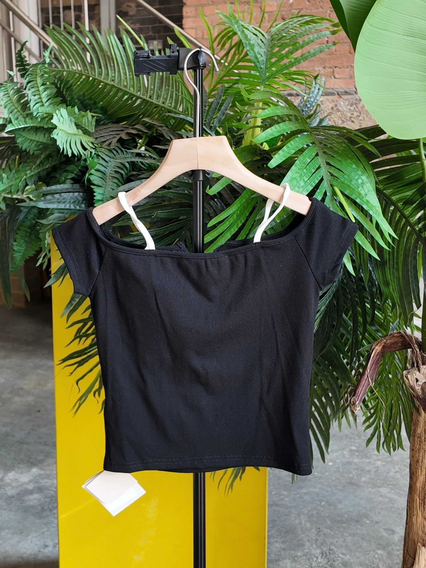 Graphic Contrast Crop Top