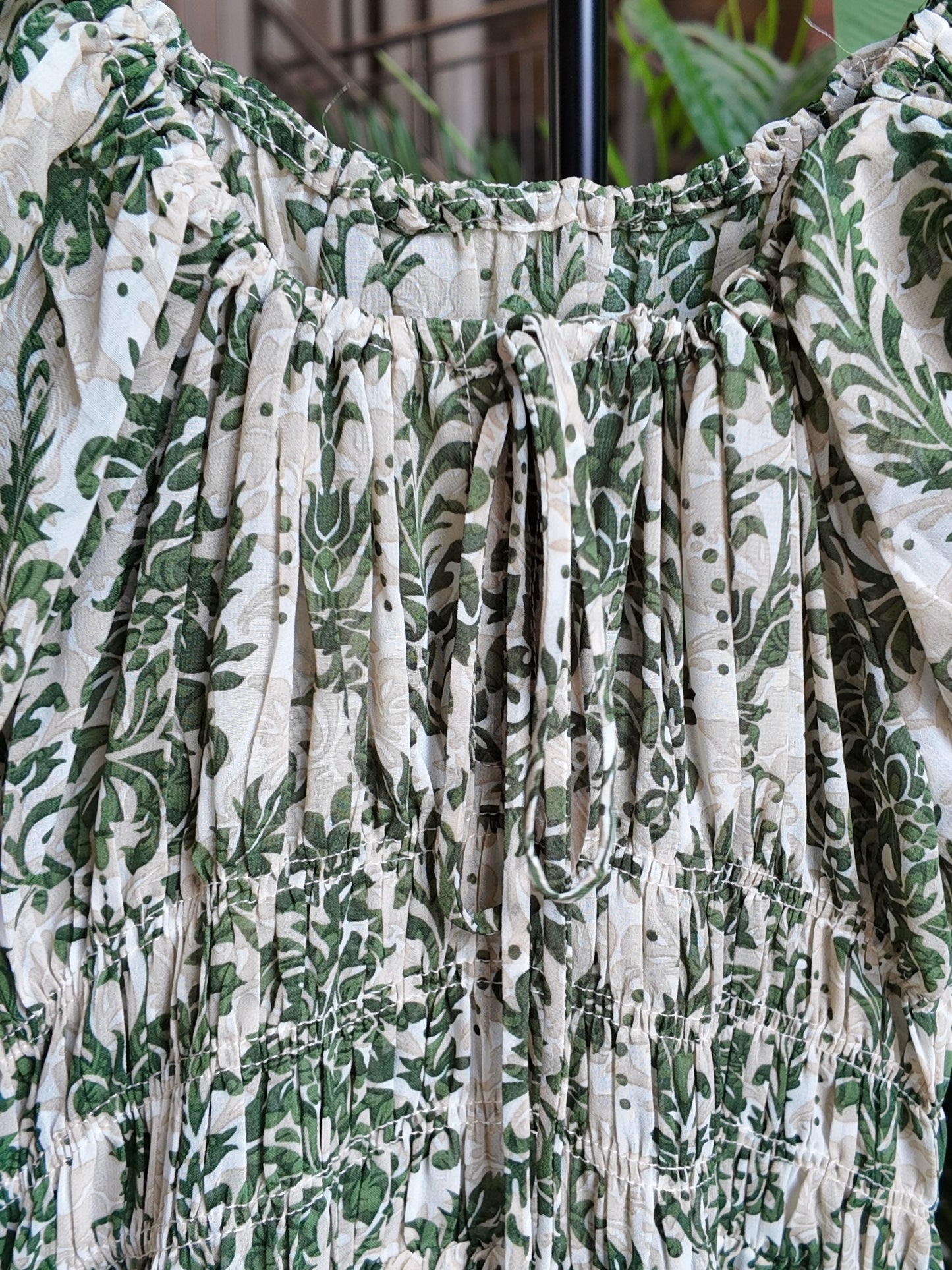 Green Damask Maxi Dress