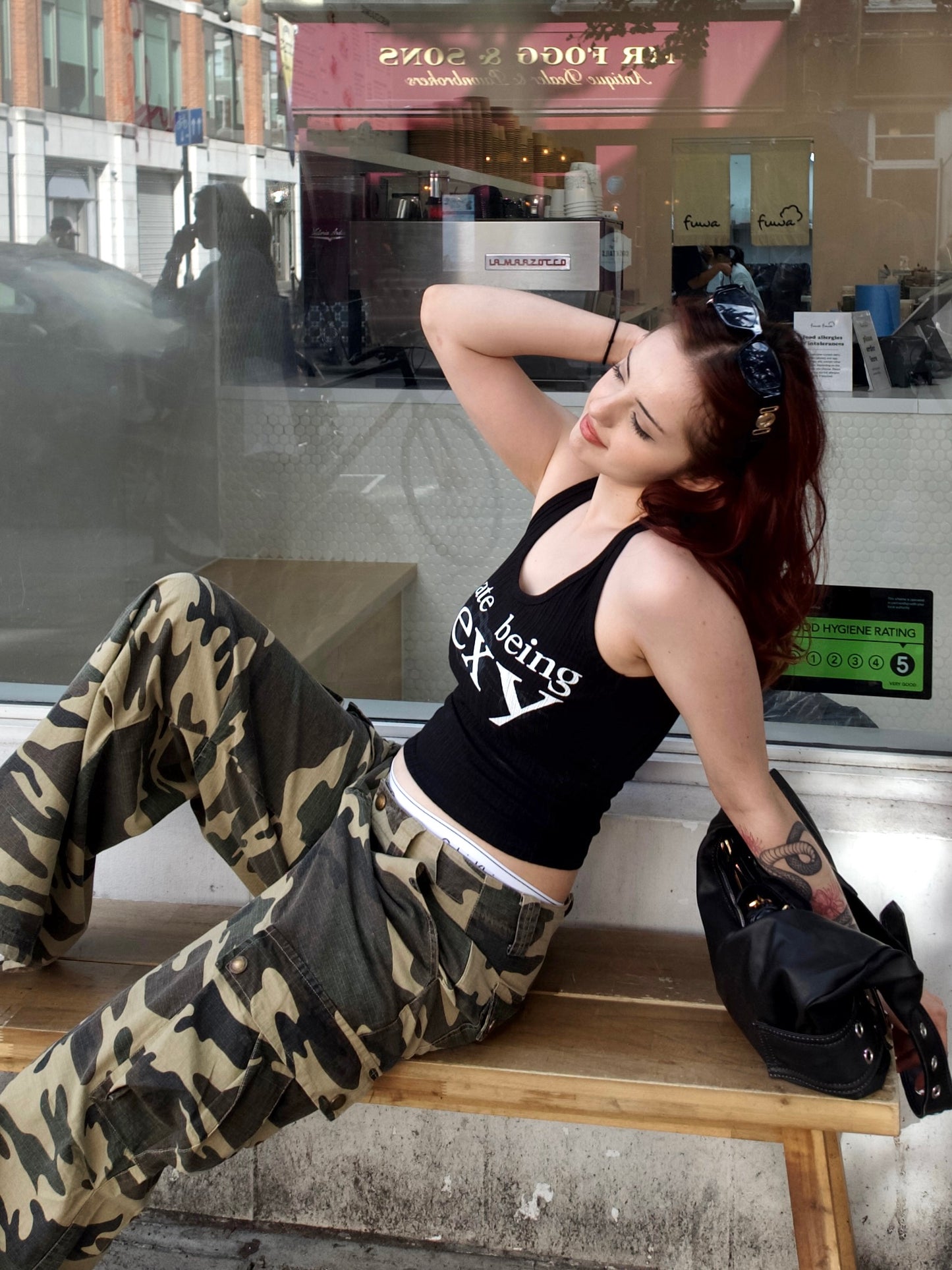 Camo Wide-Leg Cargo Pants in camouflage