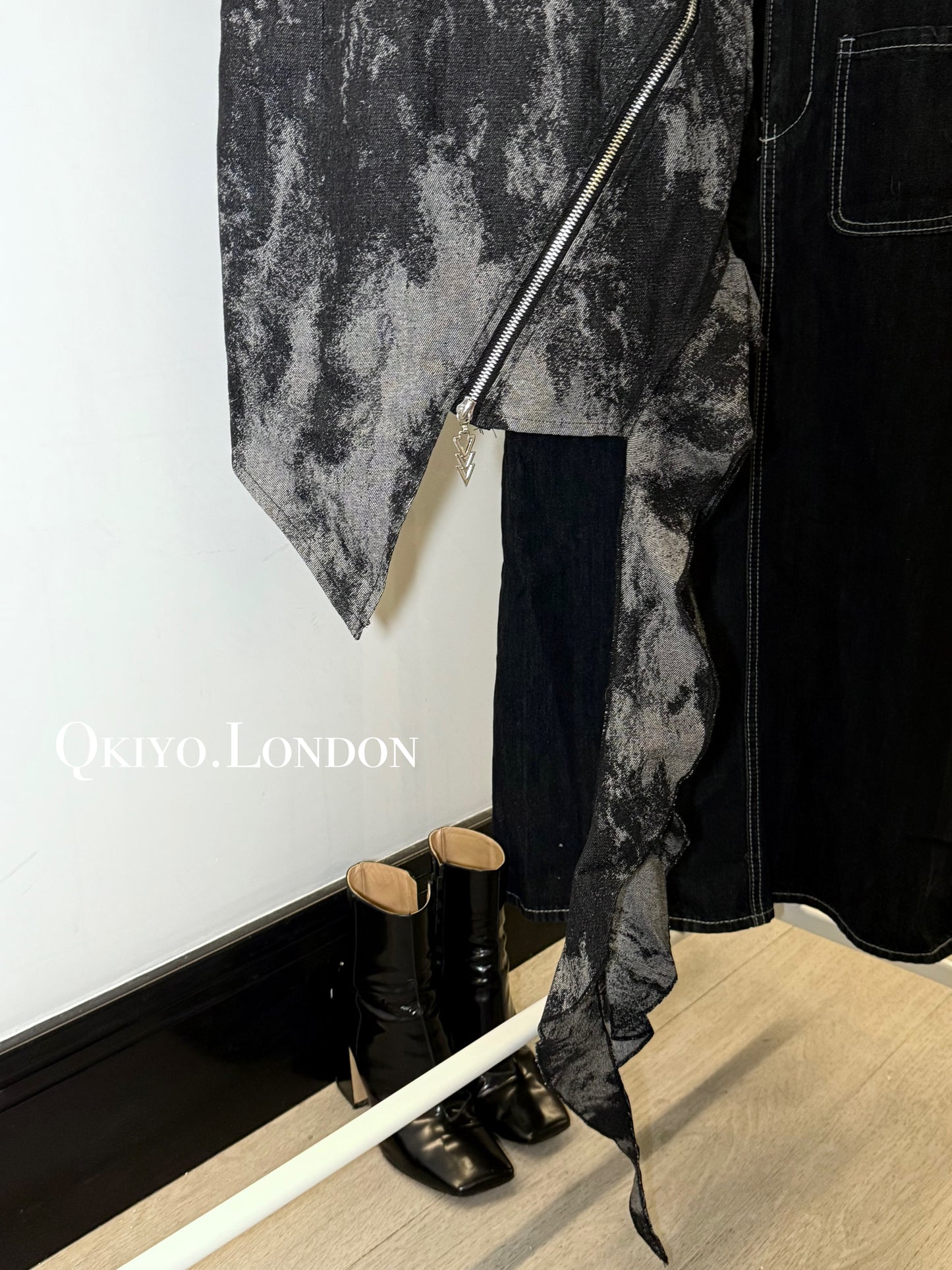 The Obsidian Wave Denim Dress