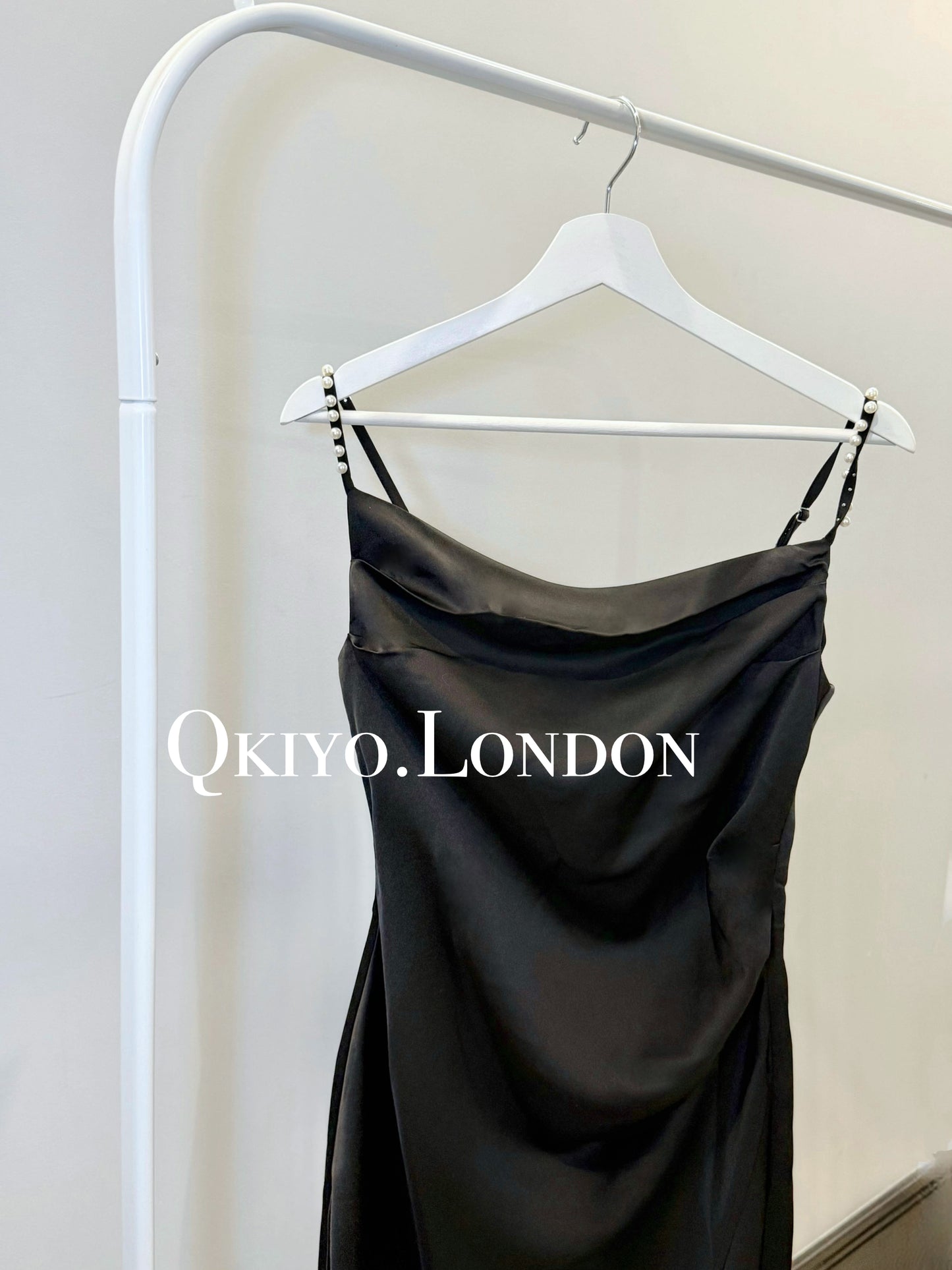 Noir Elegance Draped Dress