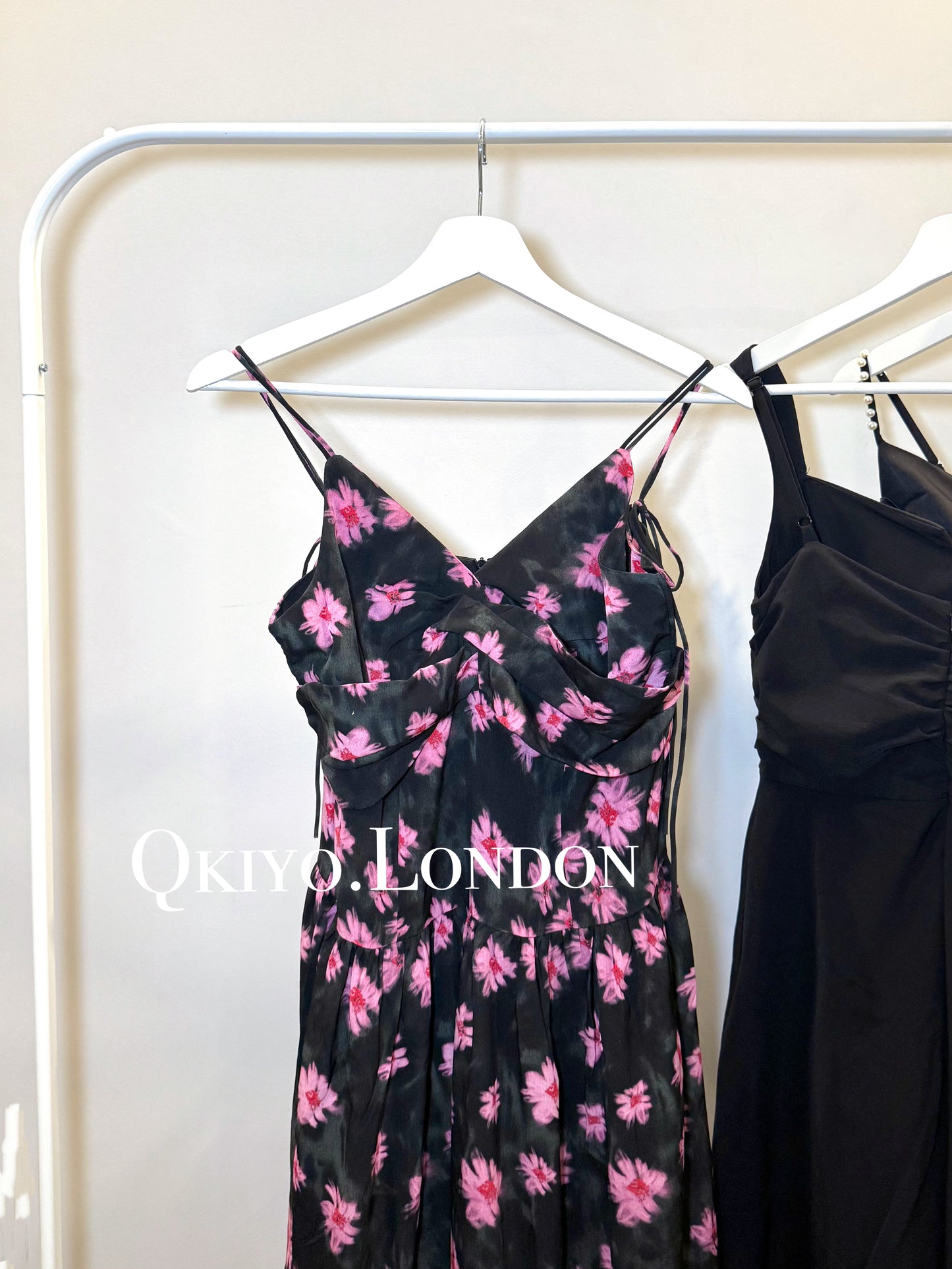 Midnight Bloom Ruched Dress