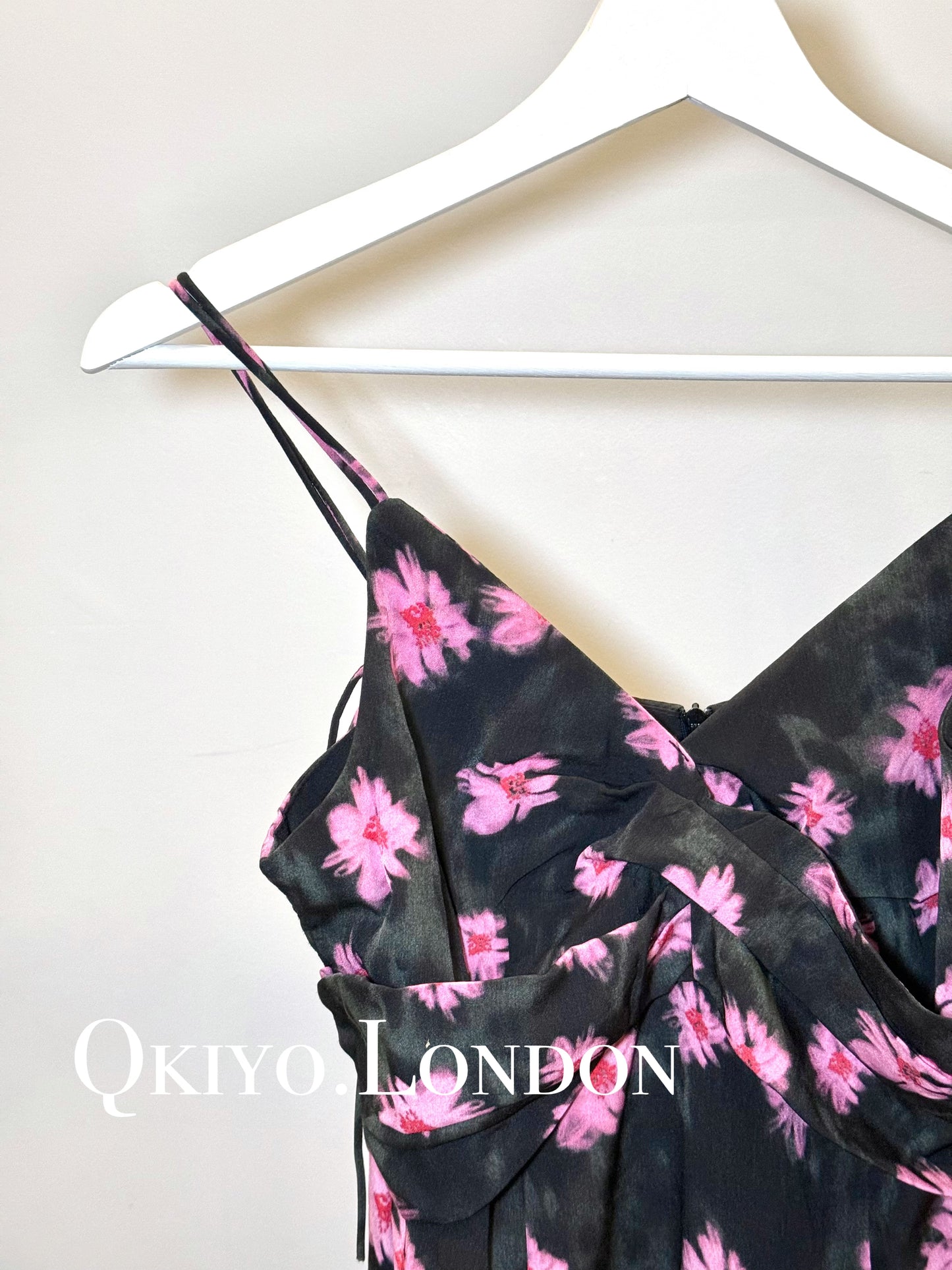 Midnight Bloom Ruched Dress