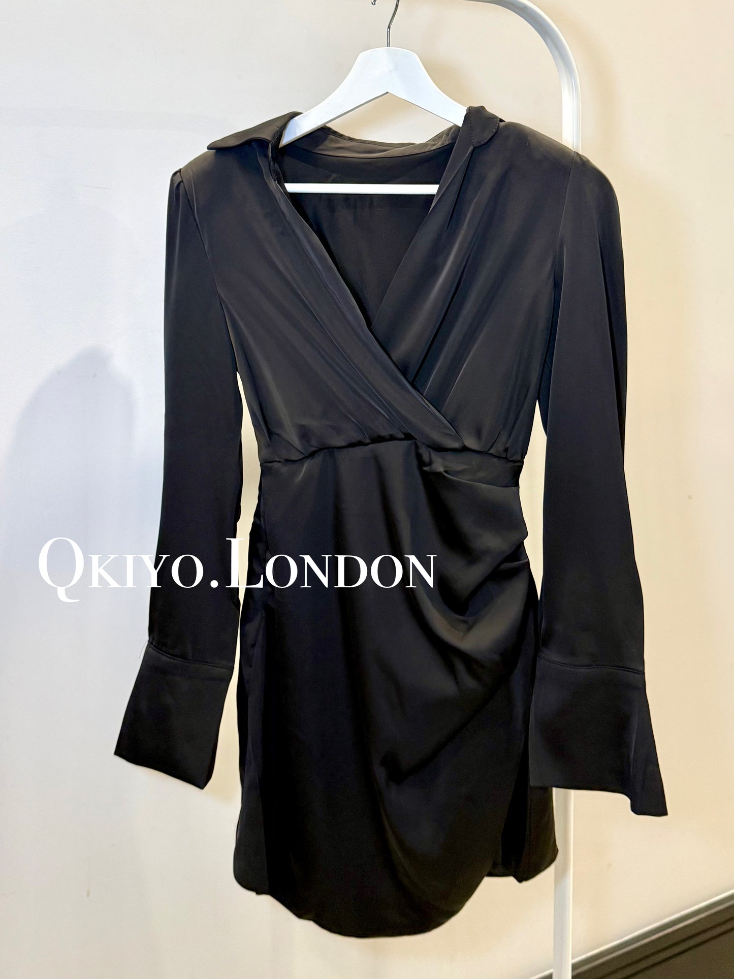 Noir Elegance Wrap Dress