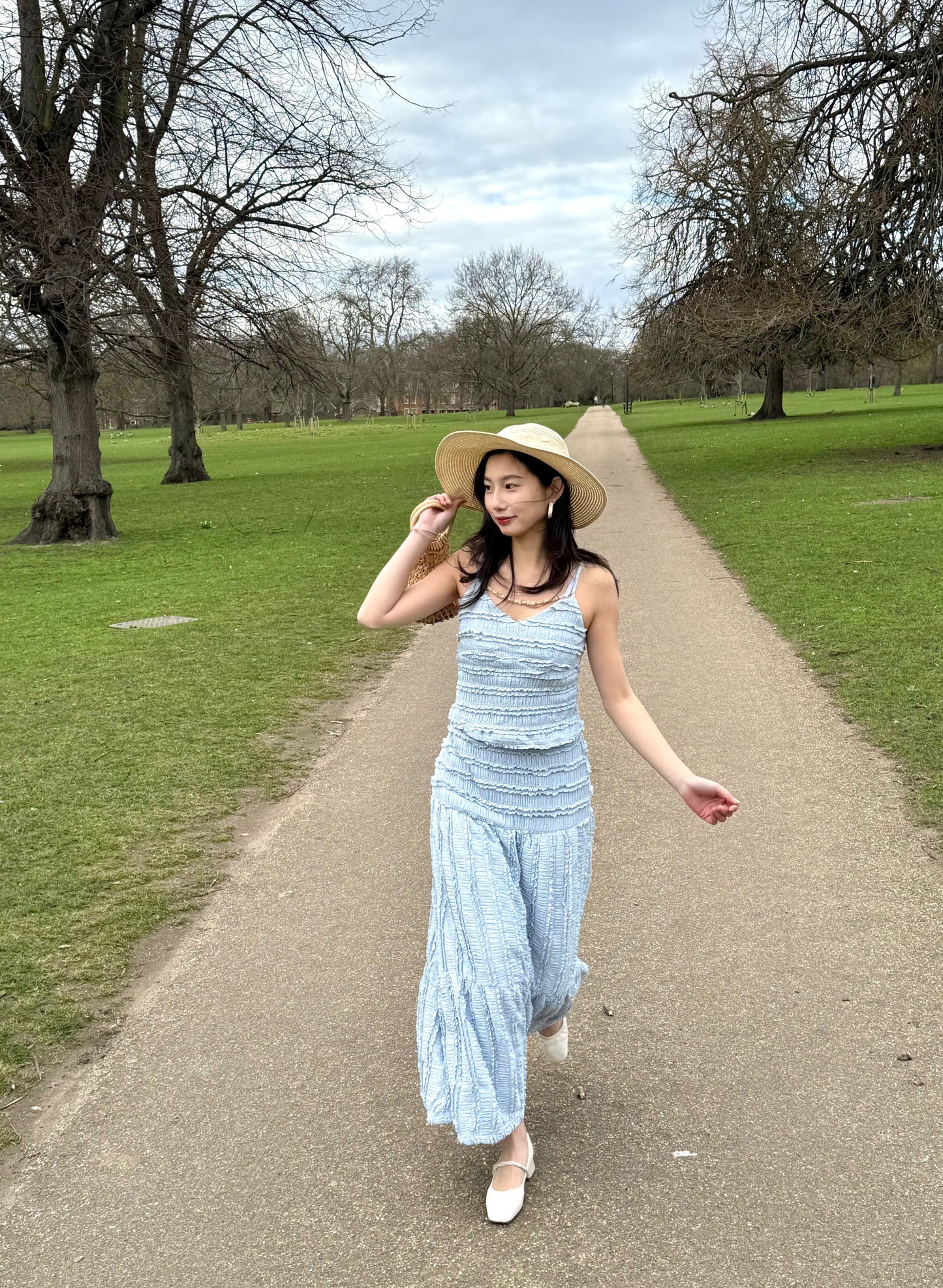 Ruffle Two-Piece Set – Sky Blue
