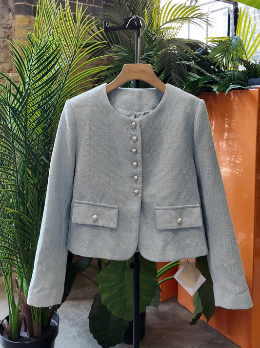 Textured Pearl Button Jacket