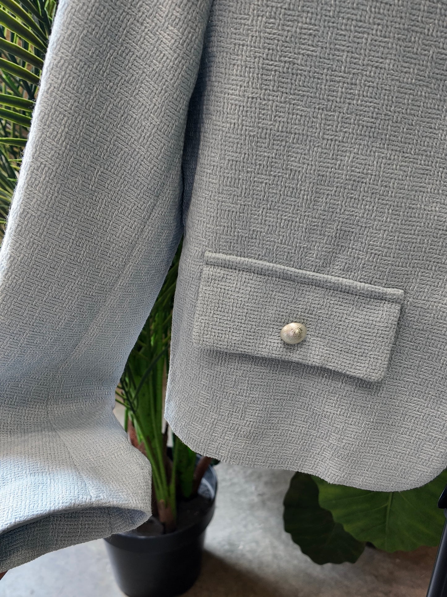 Textured Pearl Button Jacket