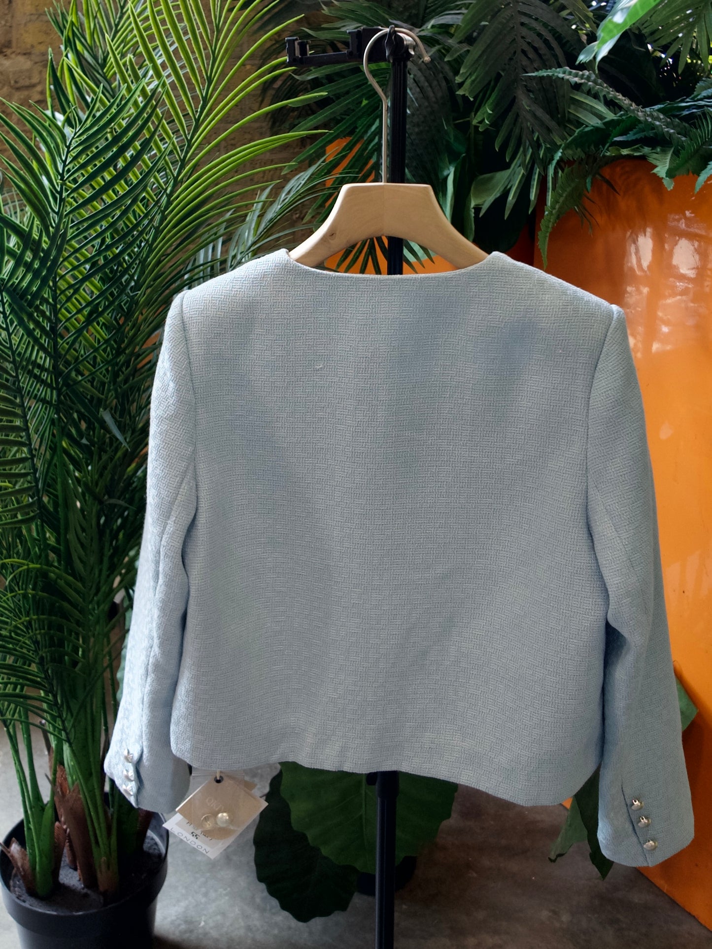 Textured Pearl Button Jacket