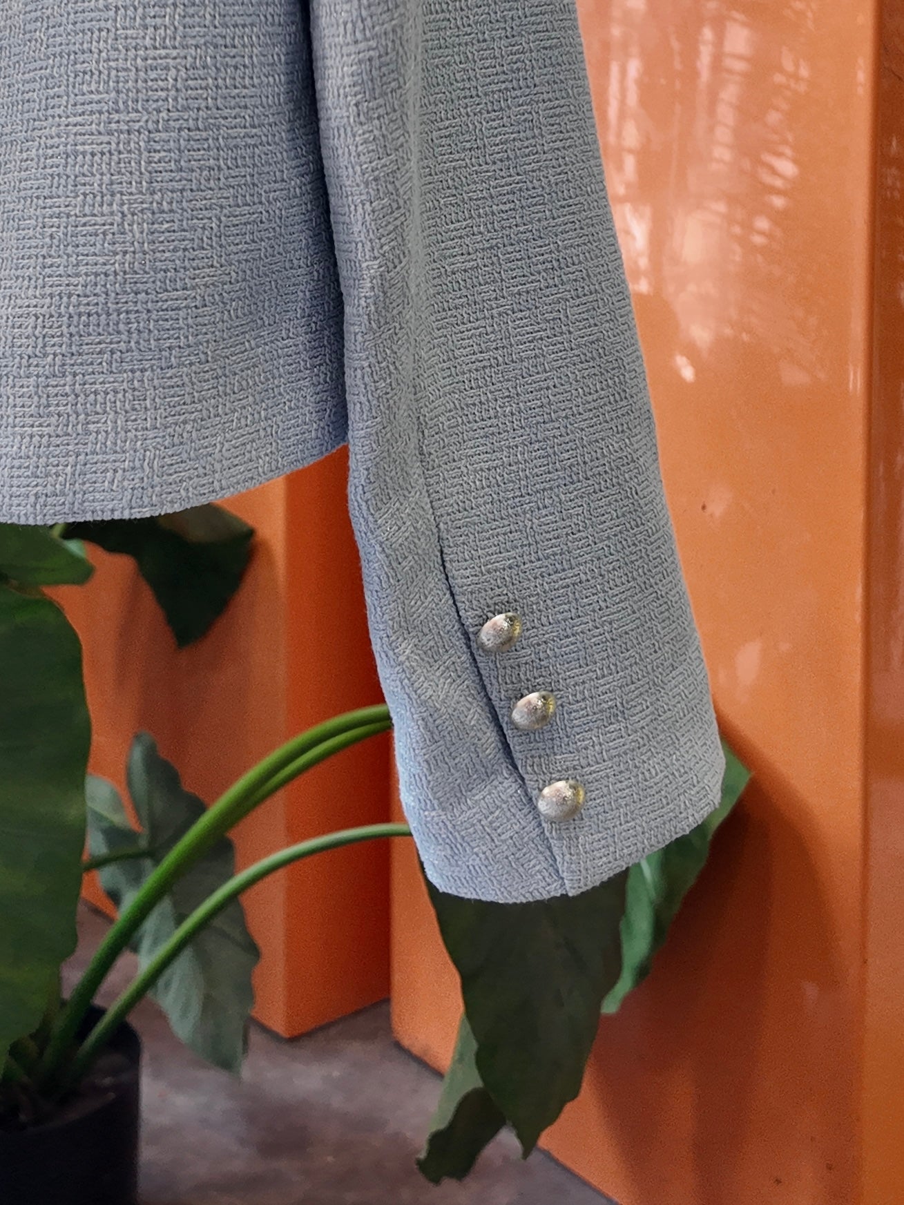 Textured Pearl Button Jacket