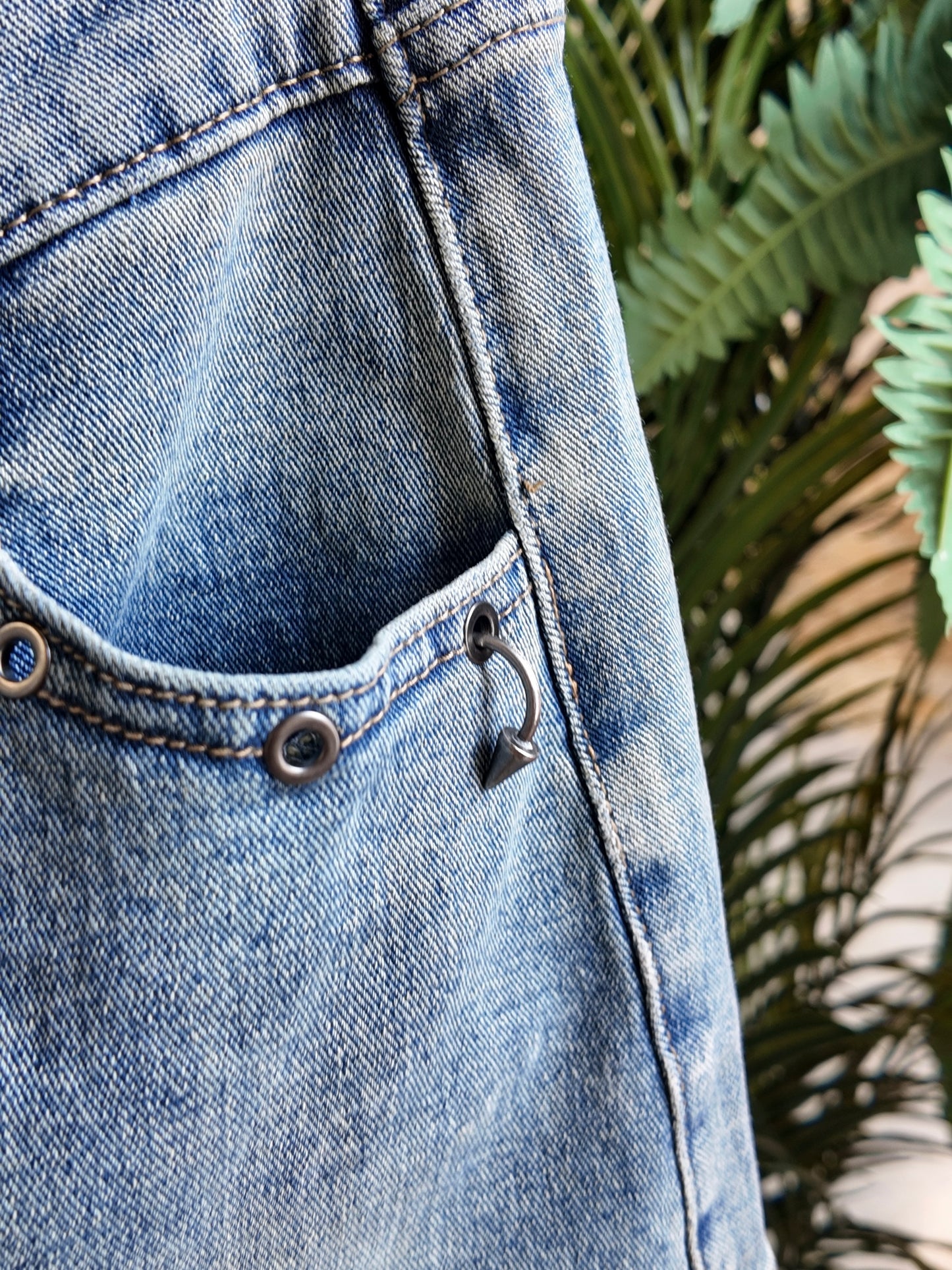 Layered Denim Mini Skirt