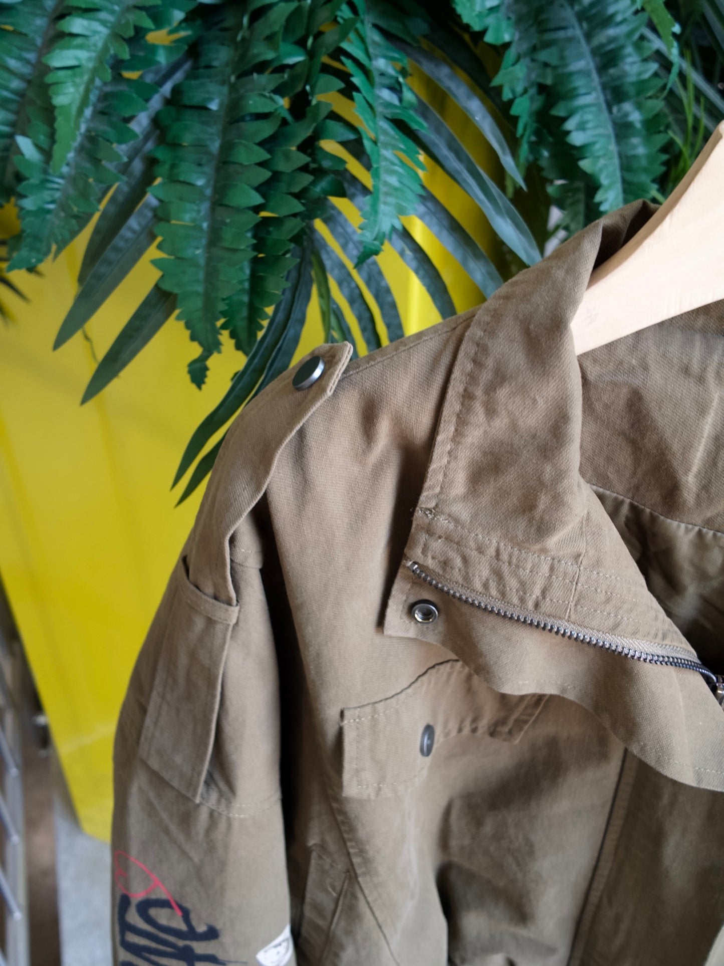 Graffiti Utility Jacket in Olive