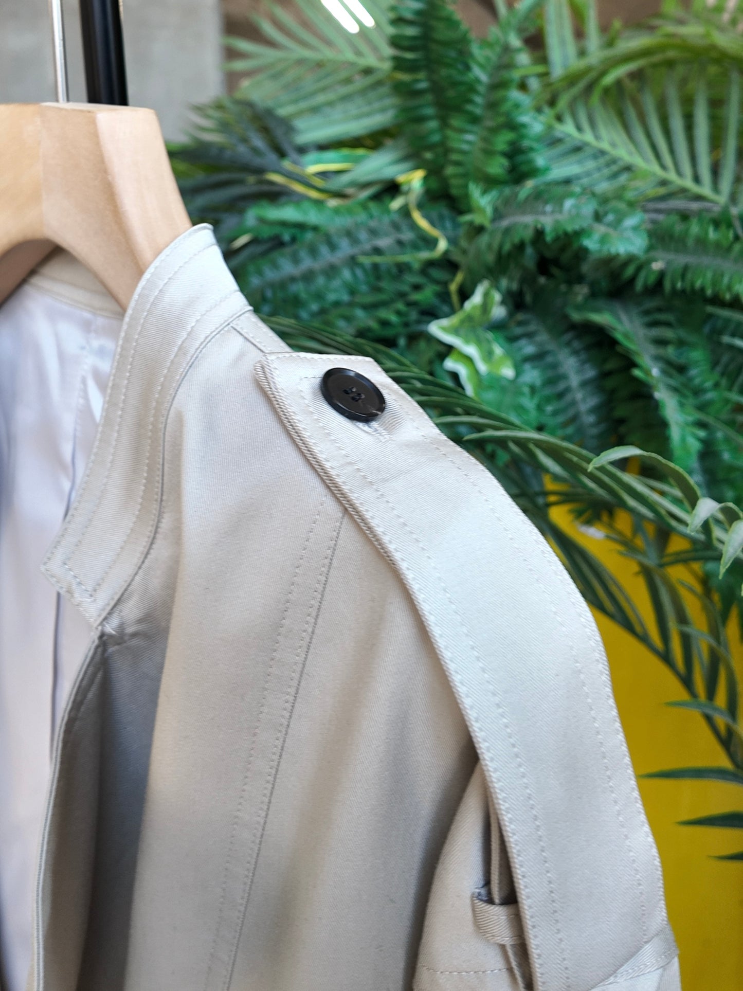 Belted Cropped Jacket in Stone Beige