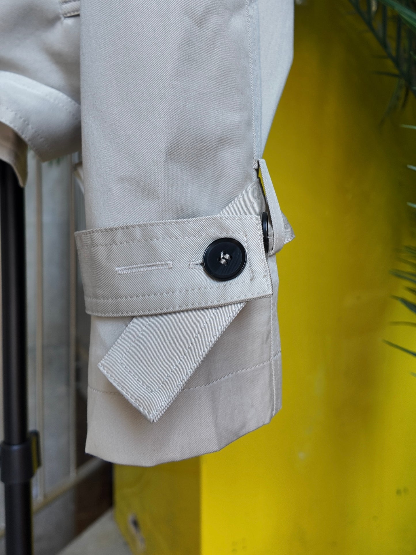 Belted Cropped Jacket in Stone Beige
