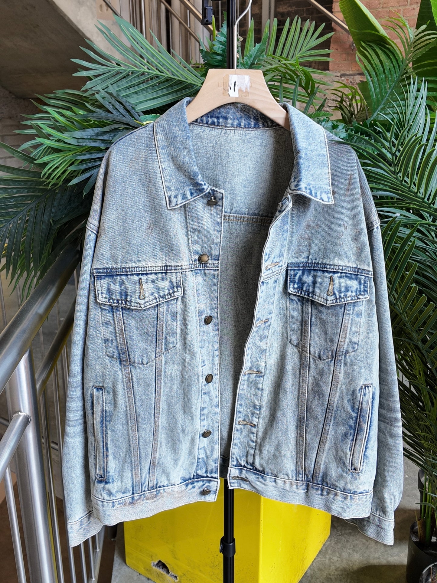 Washed Denim Jacket in Light Blue