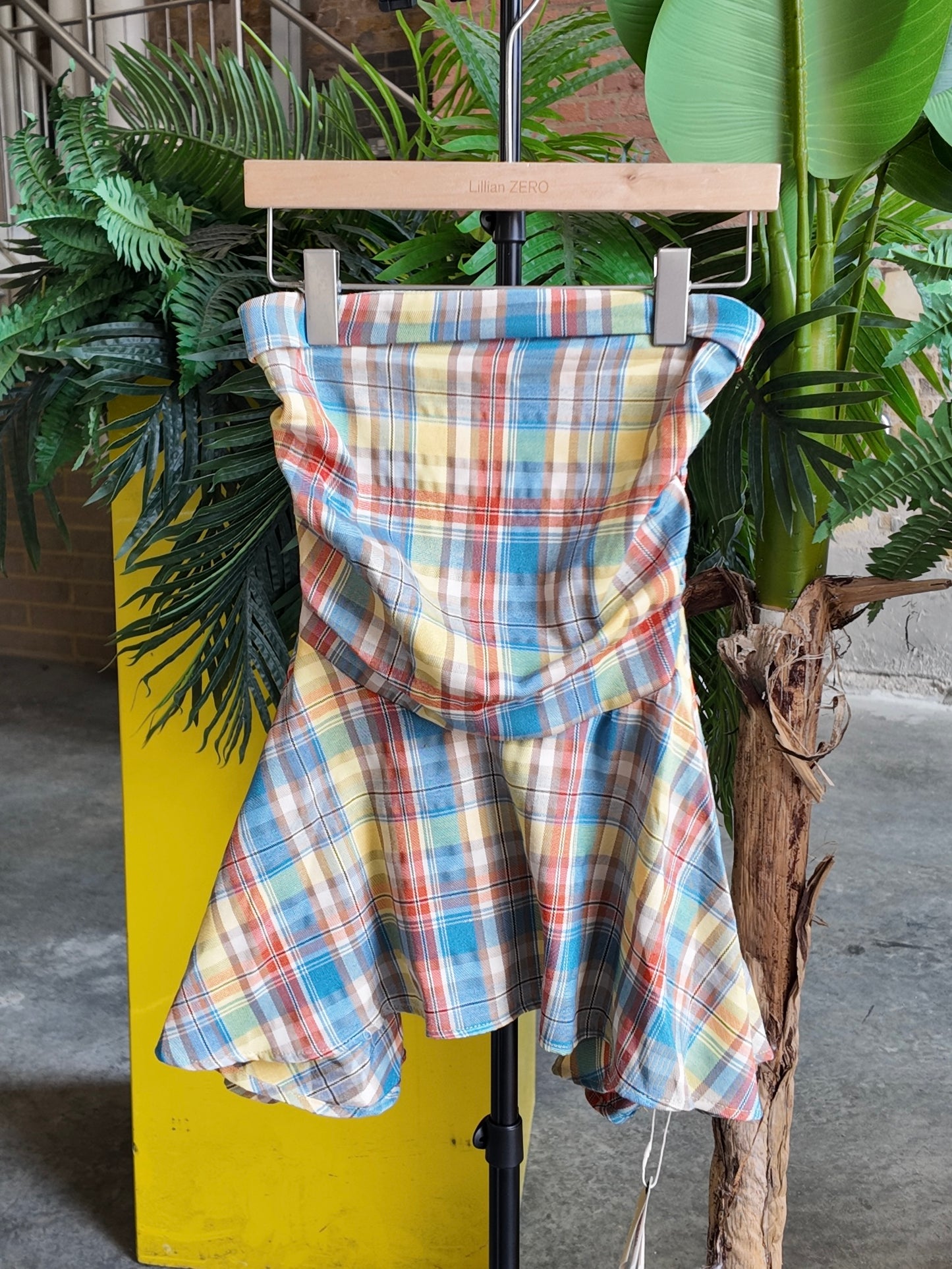 Plaid Handkerchief Mini Skirt