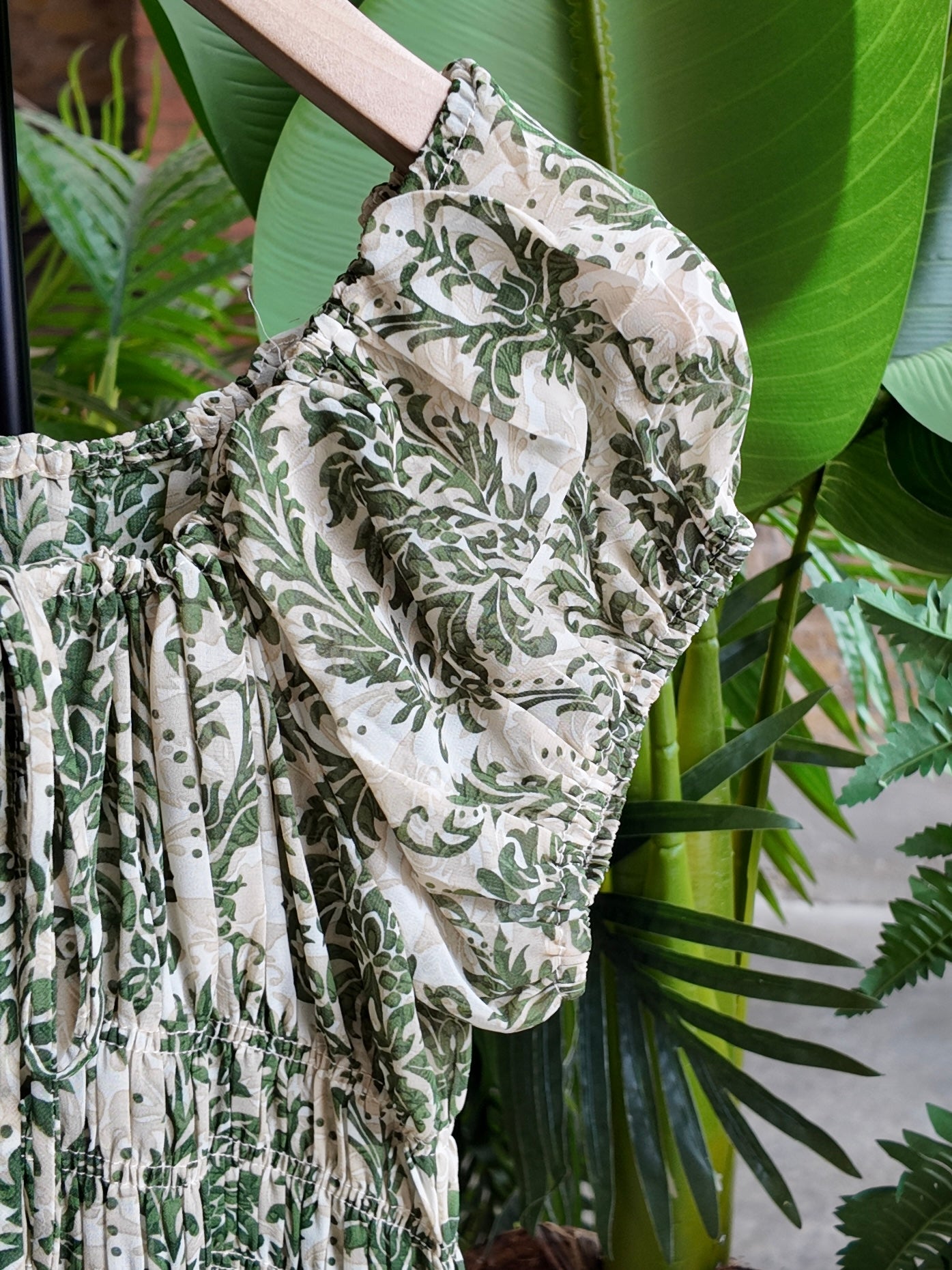 Green Damask Maxi Dress